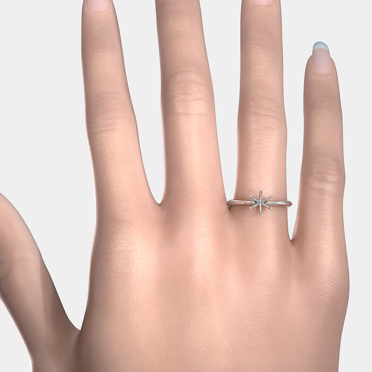 4.2g Six Prong Set Solitaire  Semi Mount Engagement Ring Setting 3mm